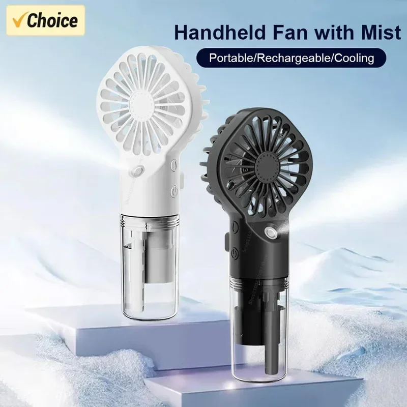 

Портативный вентилятор-увлажнитель, мини-ручной вентилятор, портативный USB-перезаряжаемый ручной вентилятор с увлажнителем, мини-распылитель воды, ручной
