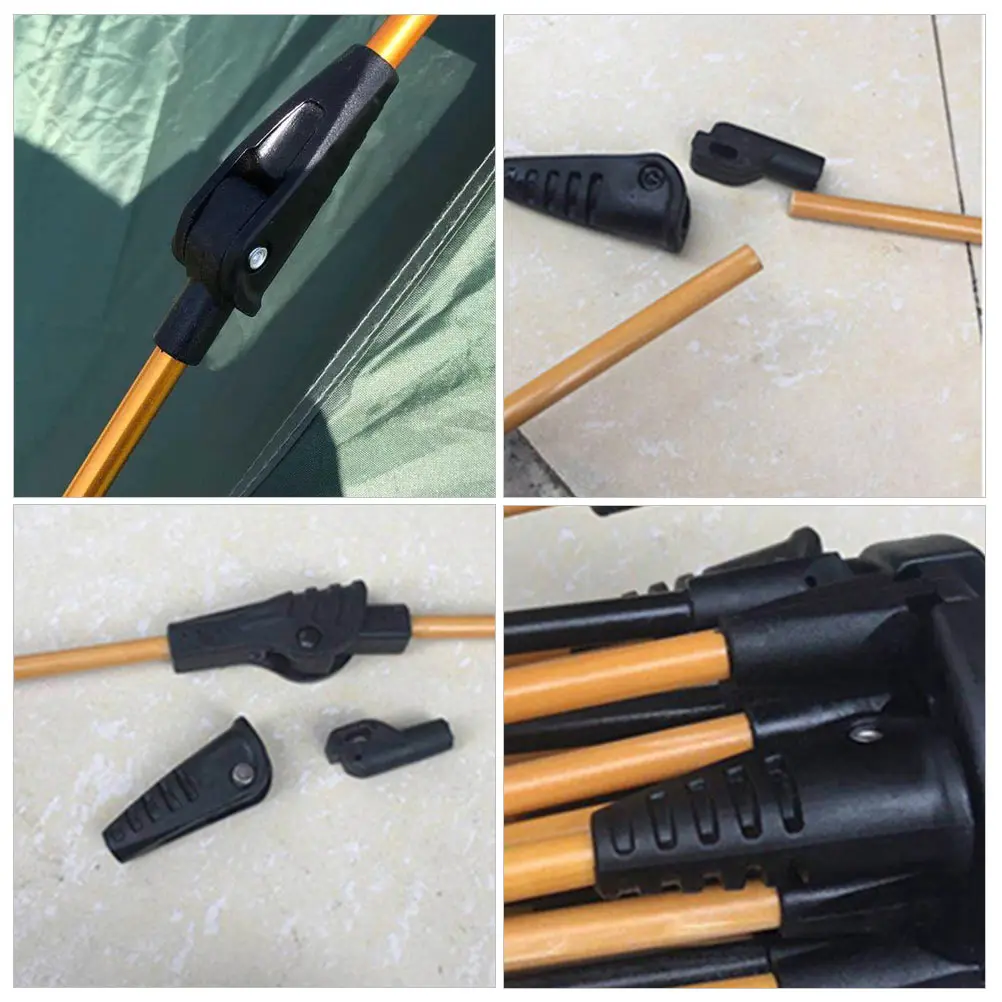 

4 pcs Tent Connector Reinforcement Accessories Black Joint 8.5mm DIY Parts Camping Support Rod Nylon Furniture Grade