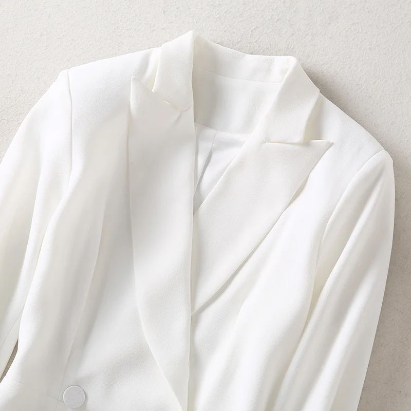 New Fashion Women White Blazer Coat Dress Kate Middleton Princess Elegant Long Sleeve Royal Autumn Outwearing For Ladies view 4