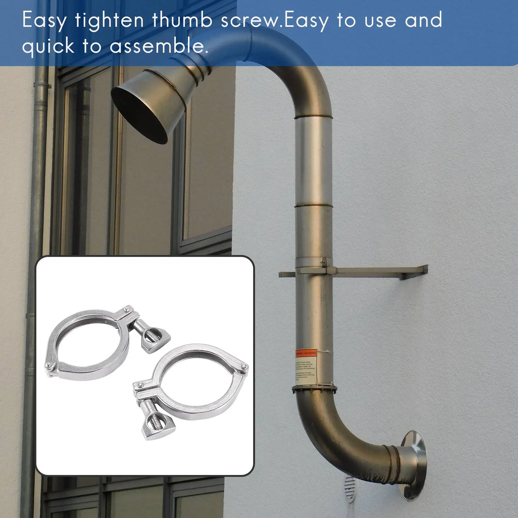 2 ชิ้น Tri - Clamp เหล็ก Single Pin Heavy Duty Tri Clamp พร้อม Wing Nut สําหรับ Ferrule TC พร้อมปะเก็นซิลิโคน 2 นิ้วร้อน