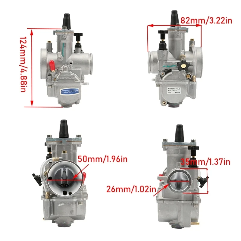 Universele PW 21 24 26 28 30 32 34mm Motorfiets Universele Carburateur Carburateur Met Power Jet Voor Universele Keihin 2T 4T ATV Qu