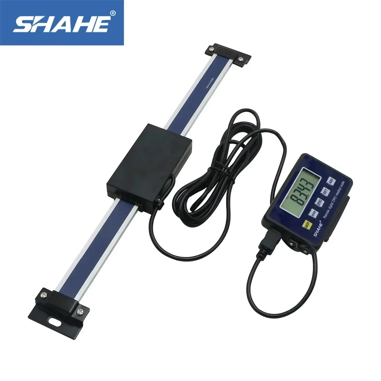 Shahe 0-200 mm scala lineare digitale lettura digitale remota scala lineare display esterno righello con base LCD