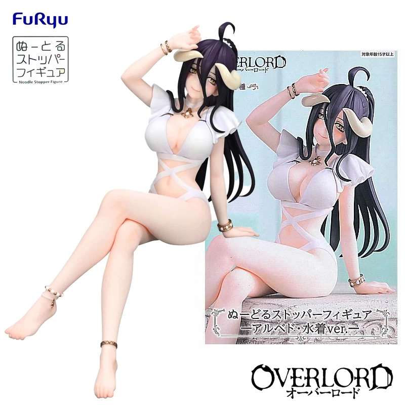 In Stock FuRyu Noodle Stopper OVERLORD ALBEDO -Swimming Wear Ver.- PVC 16CM Anime Action Figures Model Collection Toy