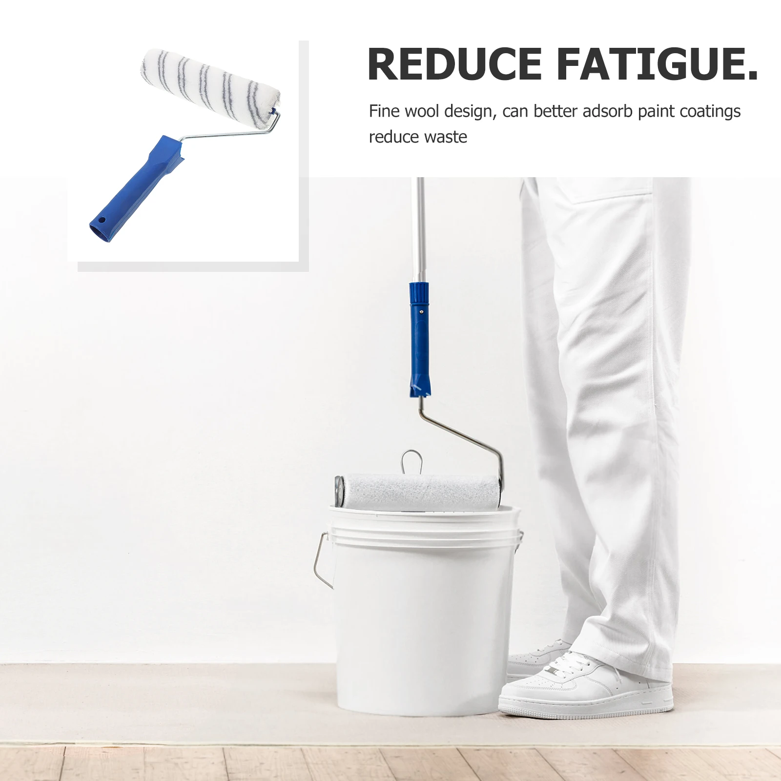 

Multi-Use Paint Roller Brush For Wall Ceiling Texture Concrete Masonry Surfaces Lightweight Comfort Handle Home Improvement