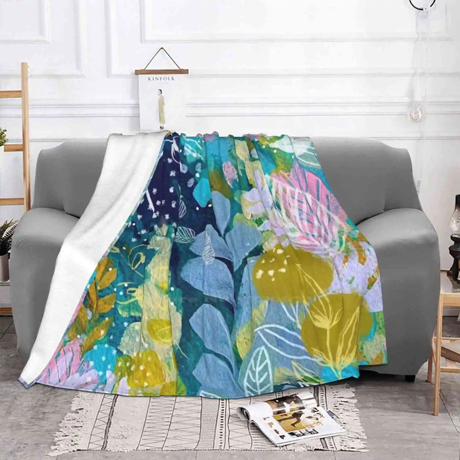 Treasures Of The Tide Shaggy Throw Soft Warm Blanket Sofa/Bed/Travel Love Gifts Clairbremner Artistic Painterly Bold Pretty