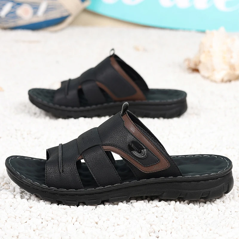Men's Casual Slide Sandals with Breathable Straps and Lightweight Comfort Sole for Daily Wear, Perfect for Beach, Poolside or Ou