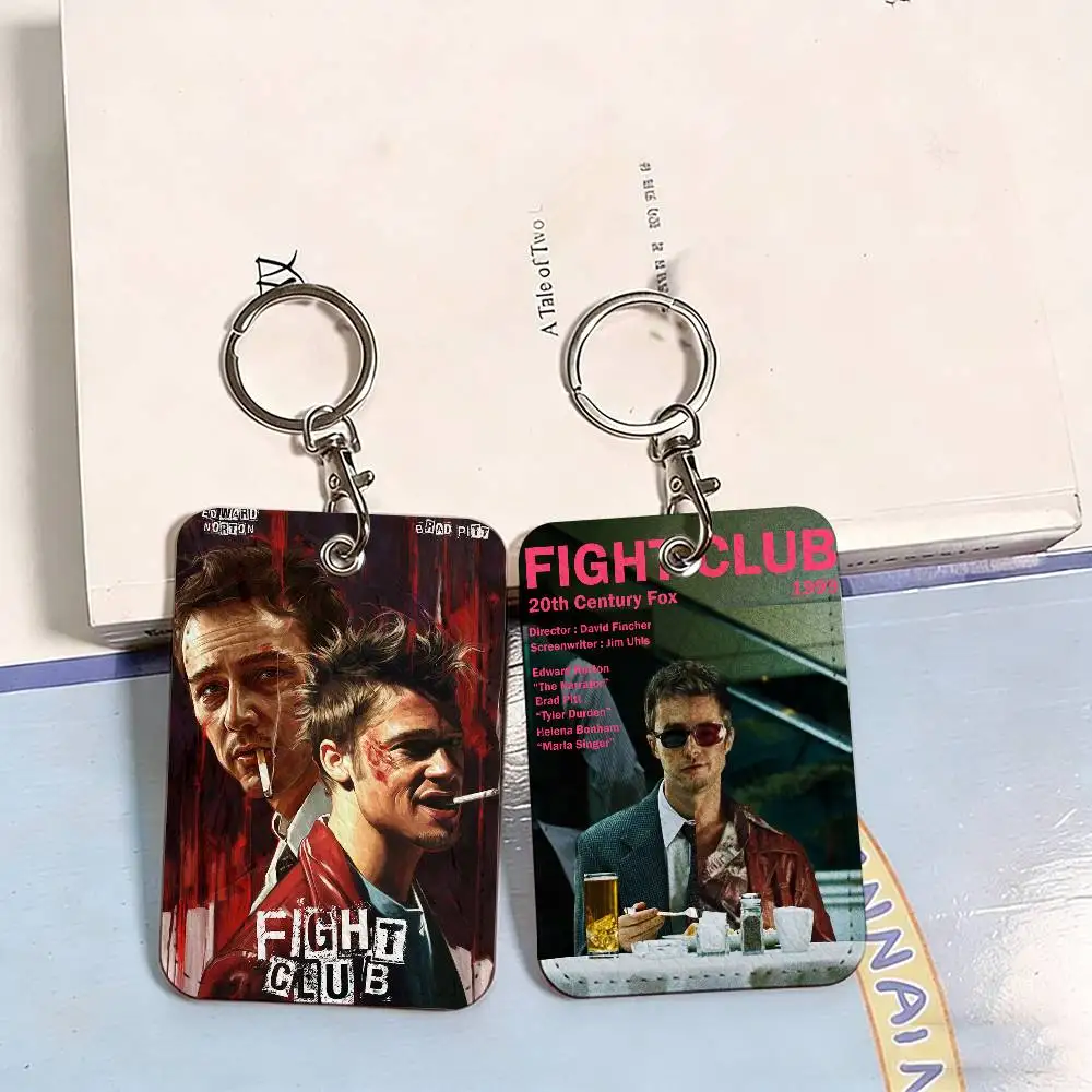 Good Movie F-Fight Club Style PU Access Card Holder with Keychain - Executive Protection for Bank card,Subway, Bus Card case