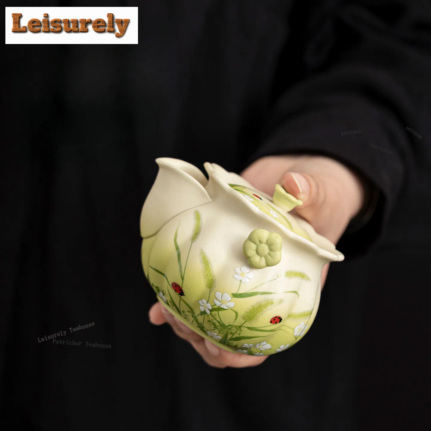 HOYIHM 220ml Rock White Panda Spring Teapot Retro Tea Infuser Pot Tea Maker Kettle With Strainer Teaset Accessories Decoration