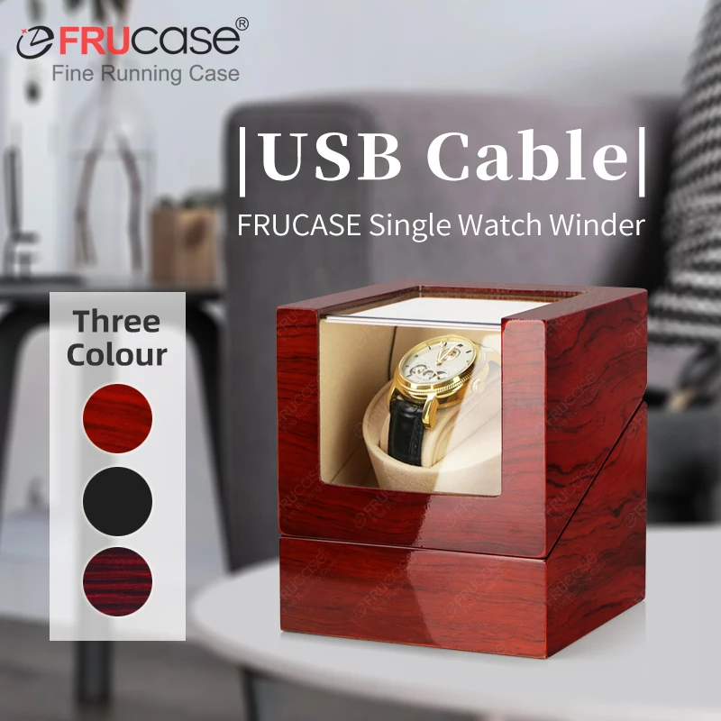 FRUCASE Watch Winder for Automatic Watches Watch Box Automatic Winder Use USB Cable / with Battery Option