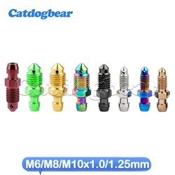 Catdogber Titanium Bolt Bleed Nipple M6/M8/M10x1.0/1.25mm Pitch for Motorcycle Calipers Oil Drain Deflation Screws
