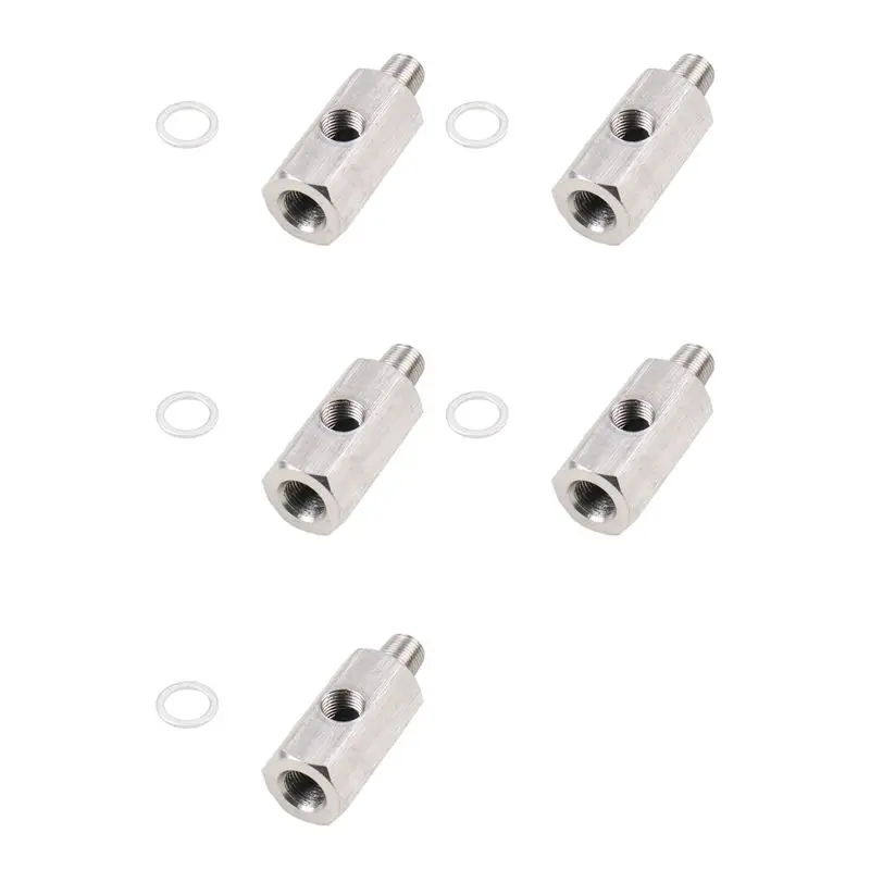 5X Stainless Steel Turbocharger Connector 1/8Inch BSPT Oil Pressure Sensor Tee To NPT Adapter Turbo Supply