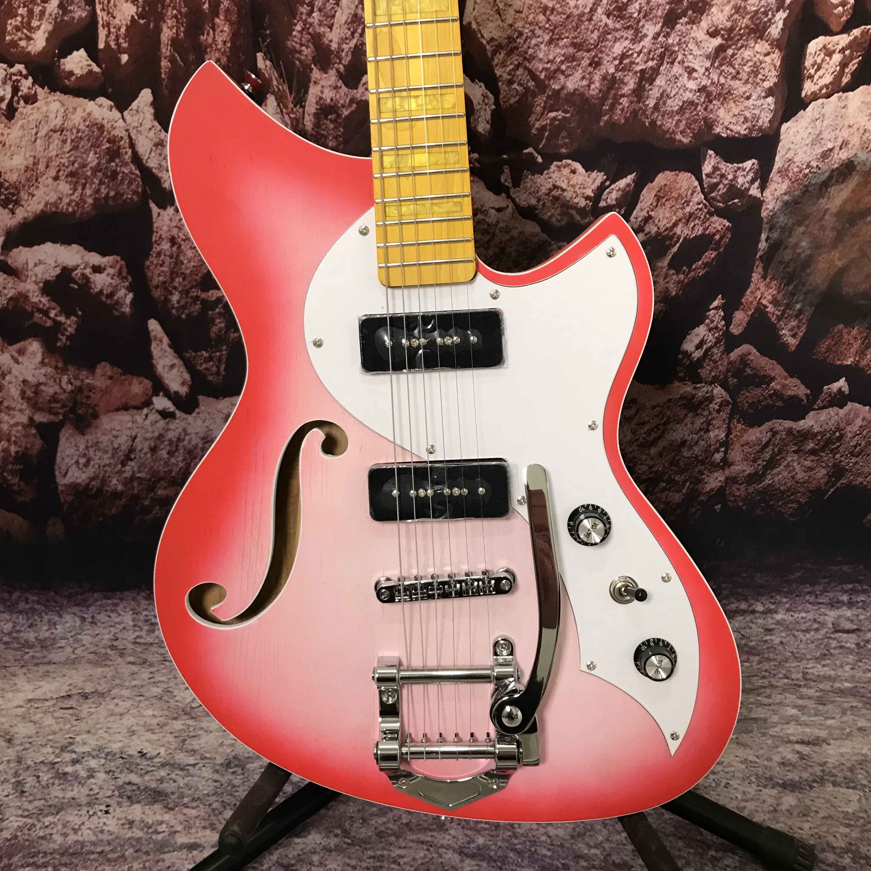 Factory customization electric guitar Half hollow ash body maple neck Fast delivery hot sale