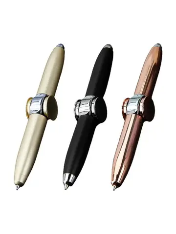 Penna a sfera a LED Fidget Spinner Pressione Regalo per studenti Penna a sfera Spin Penna rotante a LED rotante Penna Fidget di cancelleria