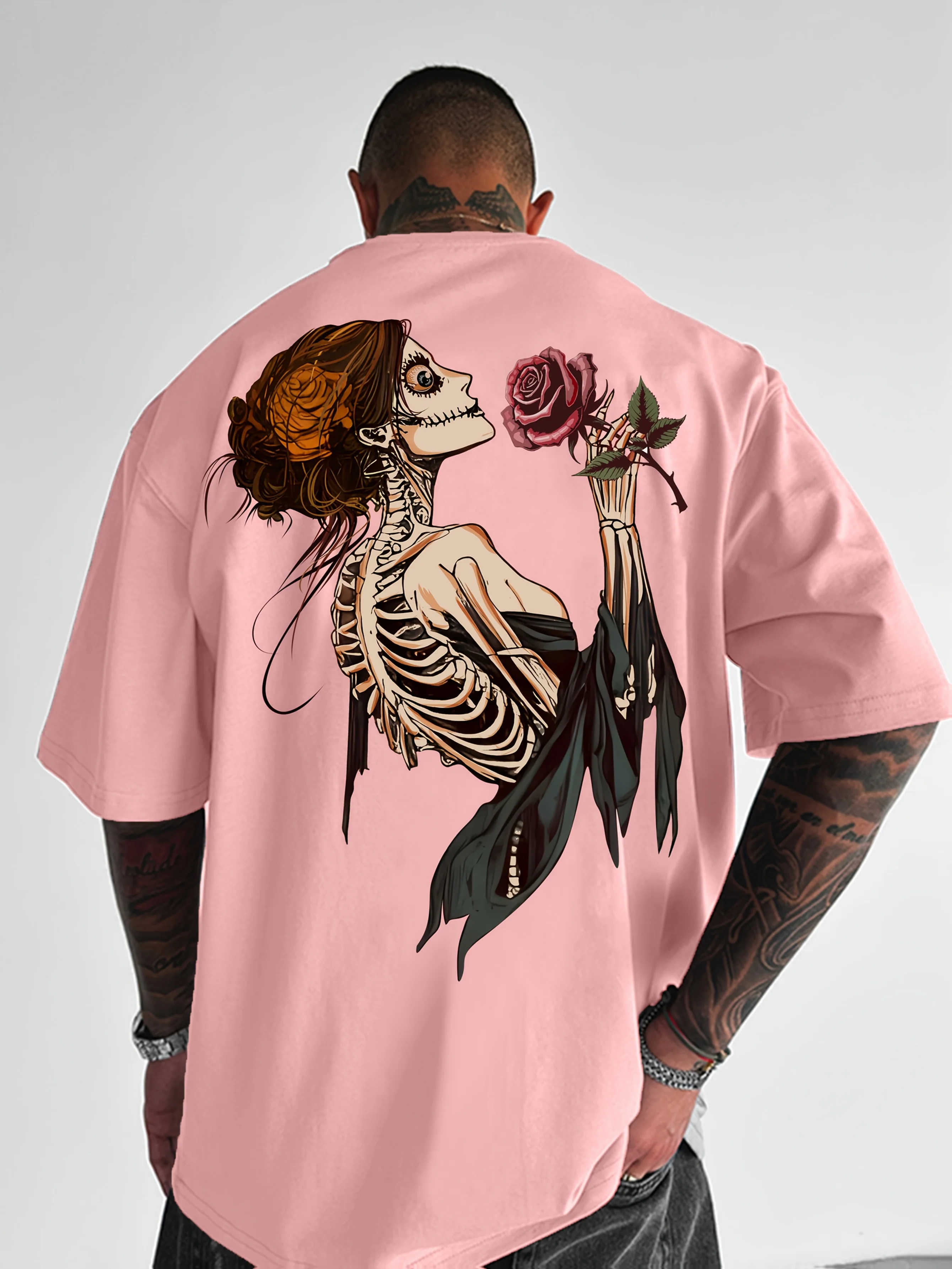 Featuring a Skull Lady Y2k Short Sleeves Classic shirt High-end Luxury personality Clothes New Model Year round clothing Couples