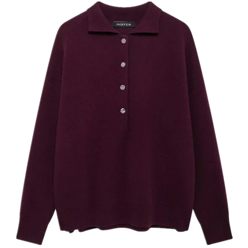 

Women's Faionable Mixed Fiber Loose Long Sve irt Autumn Winter New Arrival Simple Sle Commute Sle Knitted Swe...