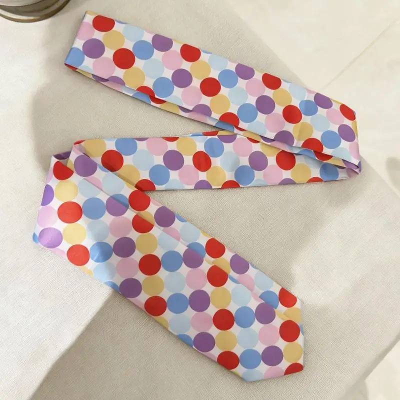 Vintage Seidenschal für Damen, gestreift, doppelseitig, eleganter Druck, Halstuch, modisches Büro-Accessoire für alle Jahreszeiten – Detail 14