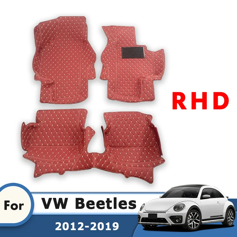 

RHD Car Floor Mats For Beetle 2019 2018 2017 2016 2015 2014 2013 2012 Carpets Automobiles Accessories Interior For Volkswagen vw