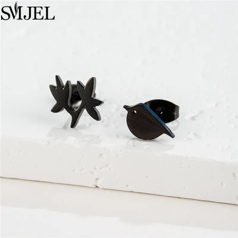 Classic Vintage Branch Birds Metal Stud Earrings for Women Simple Animal Earings Swallow Ear Jewelry Girls Birthday Gifts
