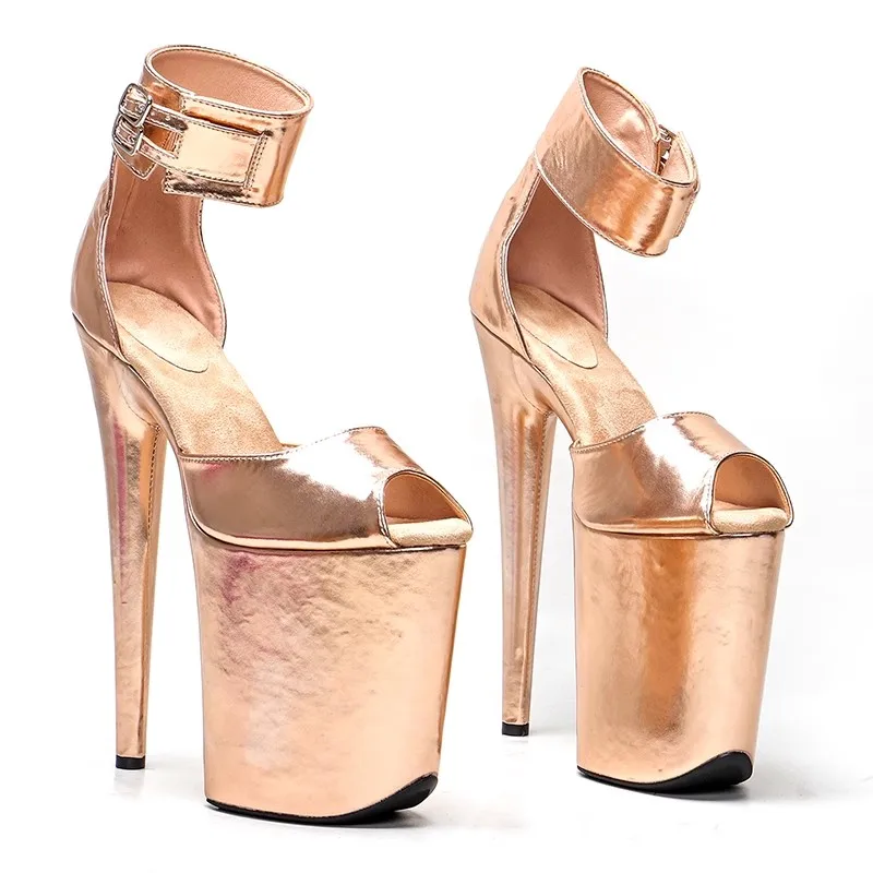 Women's 20CM/8inches PU Upper Plating Platform Sexy High Heels Sandals Pole Dance Shoes 033