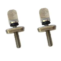 2PC Stainless Surf Board Thumb Fin Screw Plate Surfboard Surf Longboard SUP Fin Screws