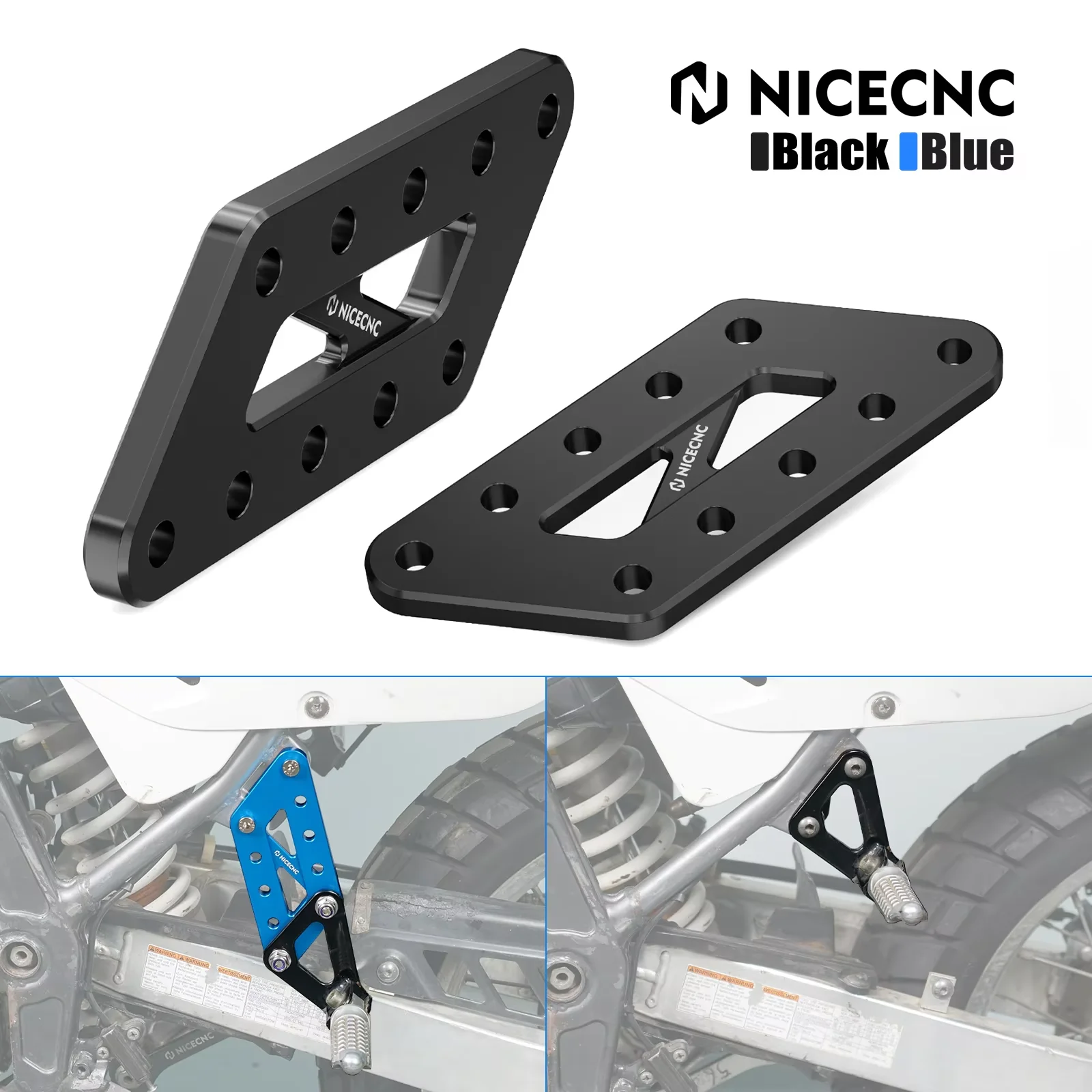 

Motorcycle 4" Footrests Lowering Brackets for Suzuki DR650S DR650SE 1996-2024 DR650 S/SE Passenger Footpegs Relocation Brackets