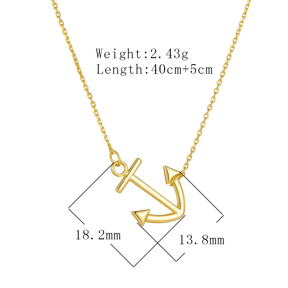 من المألوف فريد مرساة قلادة معلقة الديكور قلادة فضية نقية الهيب هوب العصرية السيدات سلسلة الترقوة المجوهرات