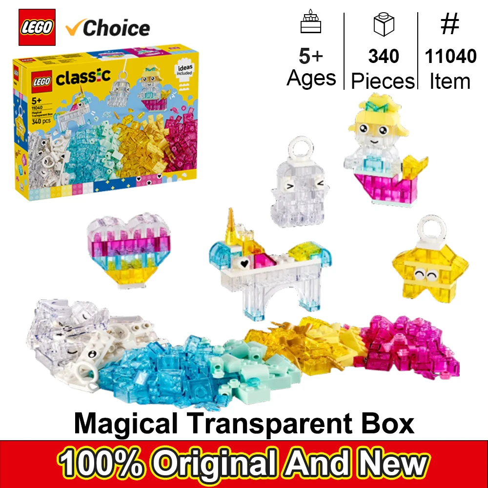 

LEGO 11040 Magical Transparent Box ，Classic Wow Idea Box, Toy, Birthday, Present, Blocks, Educational Girls, Boys,Pretend Play
