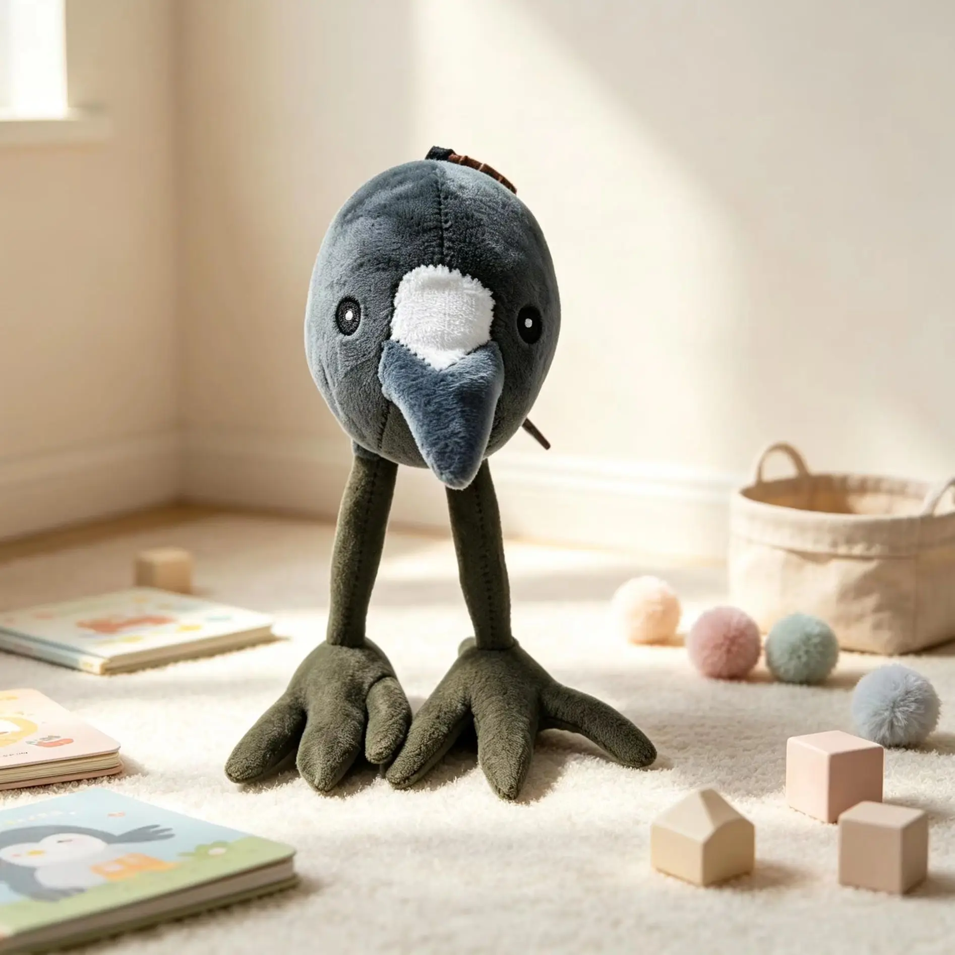 16/40cm Lovely Coot Bird Stuffed Plush Toy Soft Animal Doll Slender Brown Legs Abstract Hanging Decor Birthday Gift Boys Girls