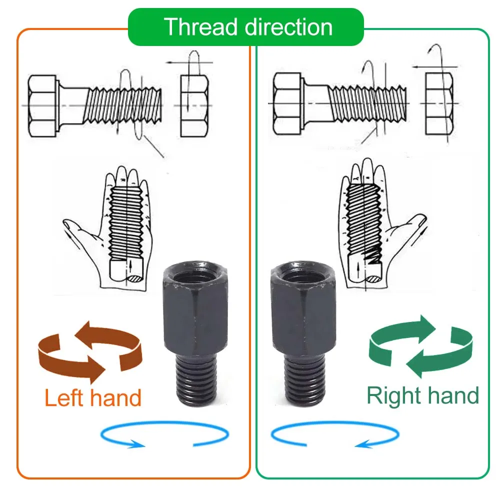 Пара черных адаптеров для зеркал мотоцикла M10 10 мм M8 8 мм, болт для преобразования зеркал заднего вида по часовой стрелке, анти-часы, правая и левая резьба