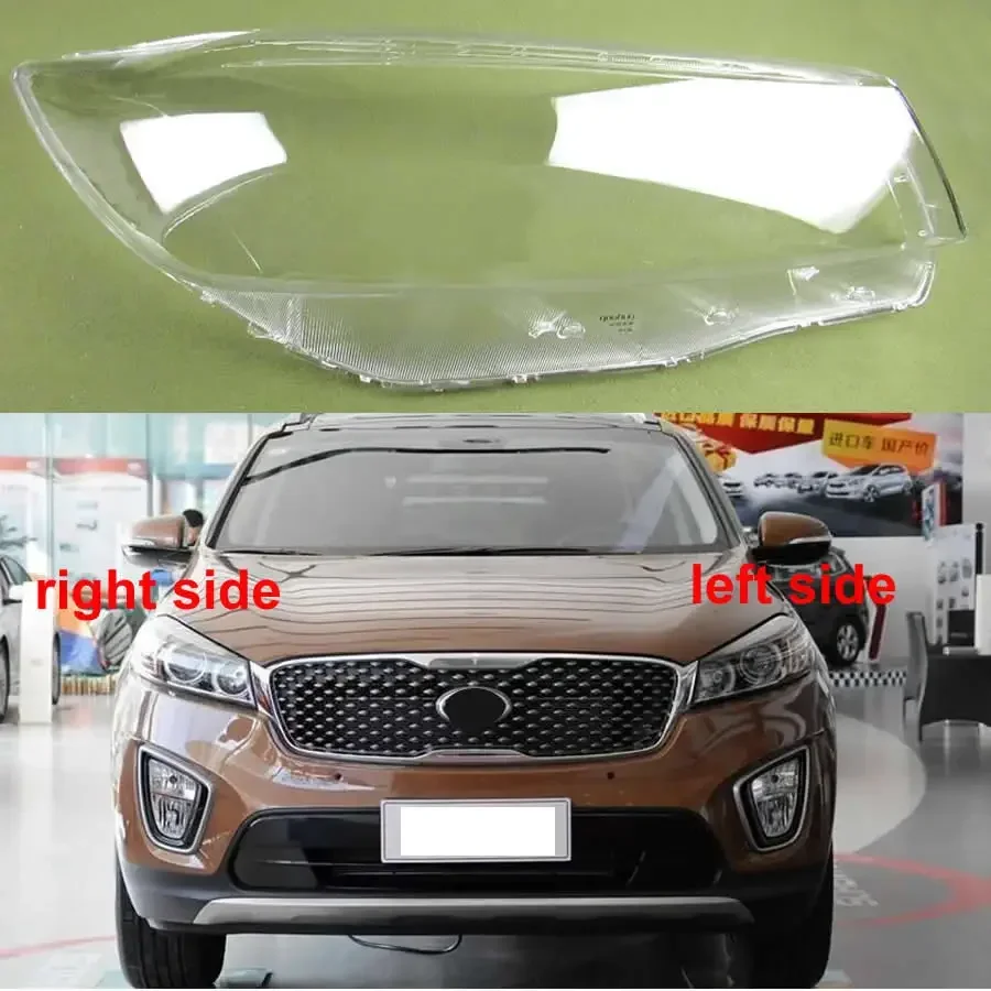 

For Kia Sorento 2015 2016 2017 Headlight Cover Lens Headlamp Shell Transparent Mask Replace Original Lampshade Plexiglass