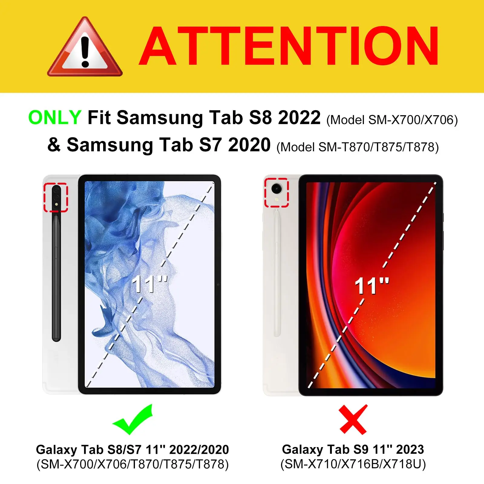 Case for Samsung Galaxy Tab S7/S8 11 Inch (SM-X700/X706/T870/T875/T878) Tablet Protective Case, All Inclusive, Anti Drop Case