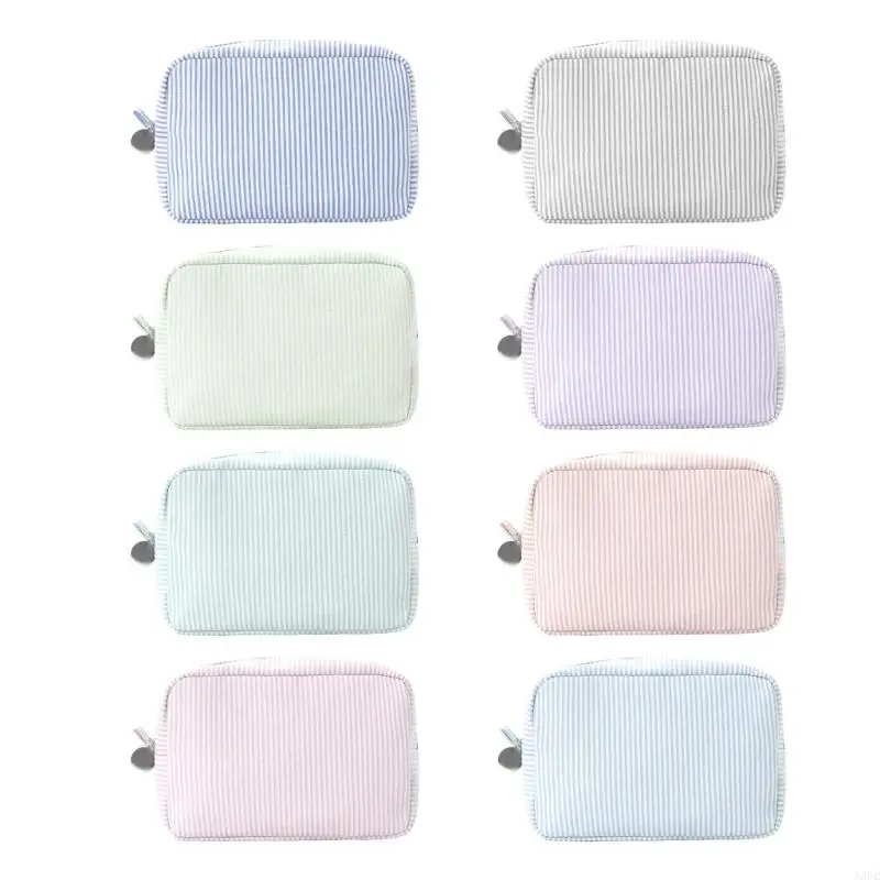 

A3PE Travel Makeup Bag Portable Cosmetic Bag Coin Purse Stripe Toiletry Bag for Woman