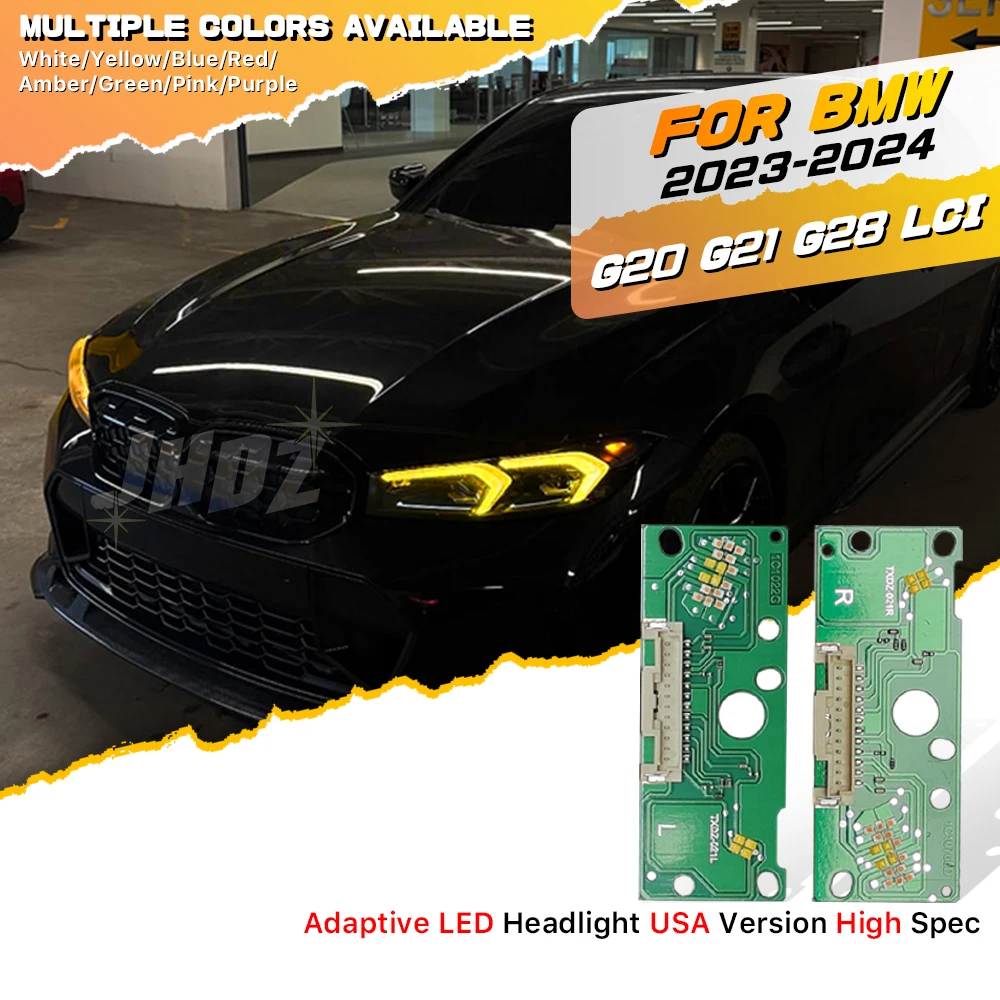 

Yellow LED Angel Eyes DRL Chip Board Module For 23-24 BMW 3 Series G20 G21 G28 LCI Adaptive LED Headlight Daytime Running Light