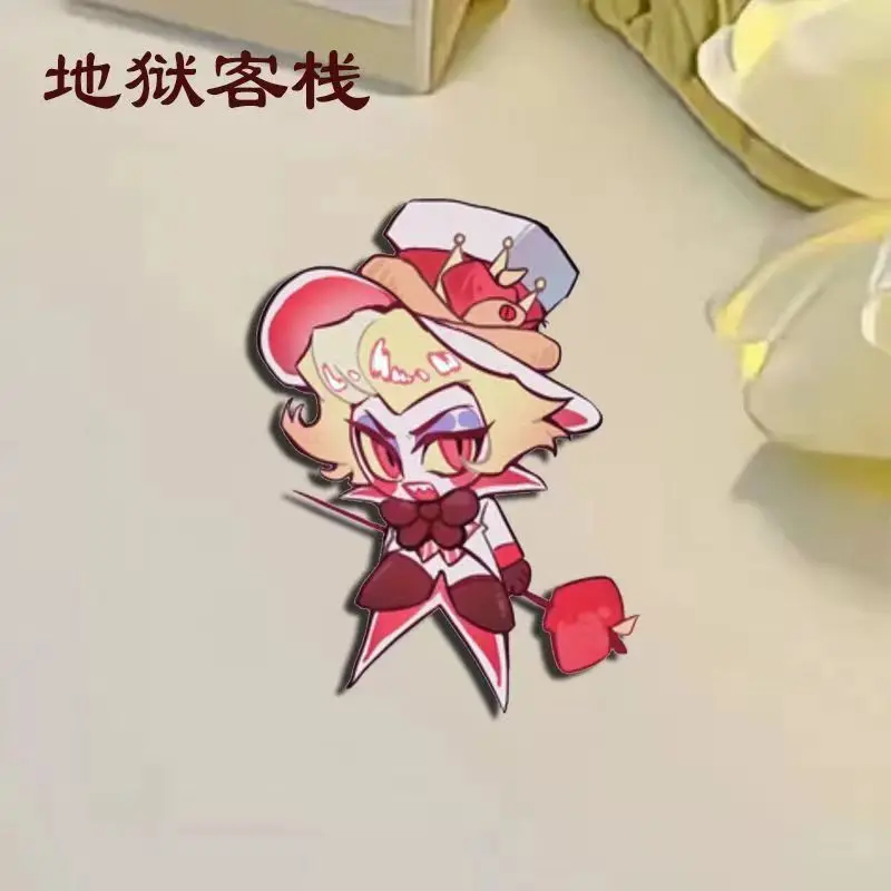 Hazbin Hotel Angel Dust Ad Alastor Lucifer 3V 3 Vees Anime Peripherals Brooch Badge Ornaments Pendant Decoration Toys Gift