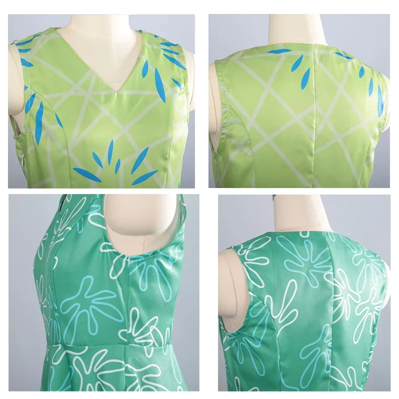 女性のためのジョイディバストのコスプレコスチューム、アニメ映画、プリントドレス、ロングドレス、スカーフ、ハロウィーンのユニフォーム、カーニバルの衣装、大人