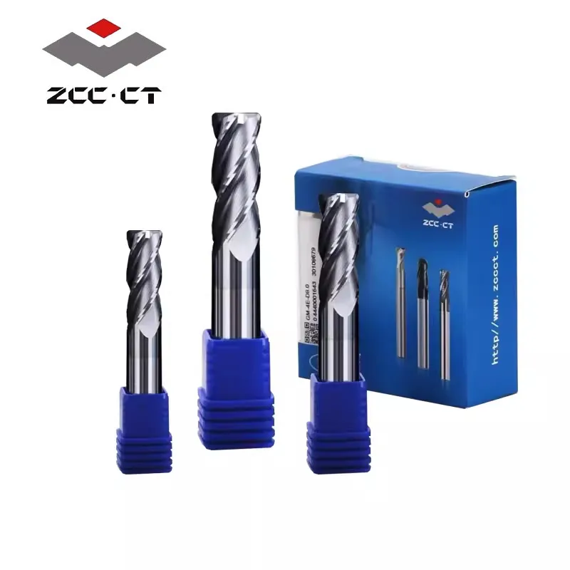 

ZCCCT GM-4R 4-Flute R End Mills With Straight Shank D3.0~D12.0 HRC50 GM Series For General Machining