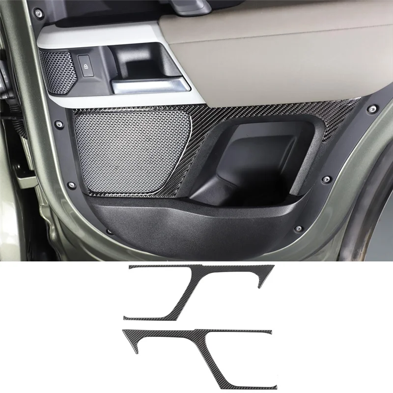 

High Quality Carbon Fiber For Land Rover Defender 110 130 2020-2024 Rear Door Audio Speaker Cover Trim Interior Accessories