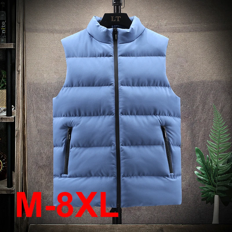 

New Men's Vest Jacket Warm Sleeveless Jackets Winter Zipper Coat Ouple's Vests Stand-up Collar Casual Waistcoat Brand Clothing