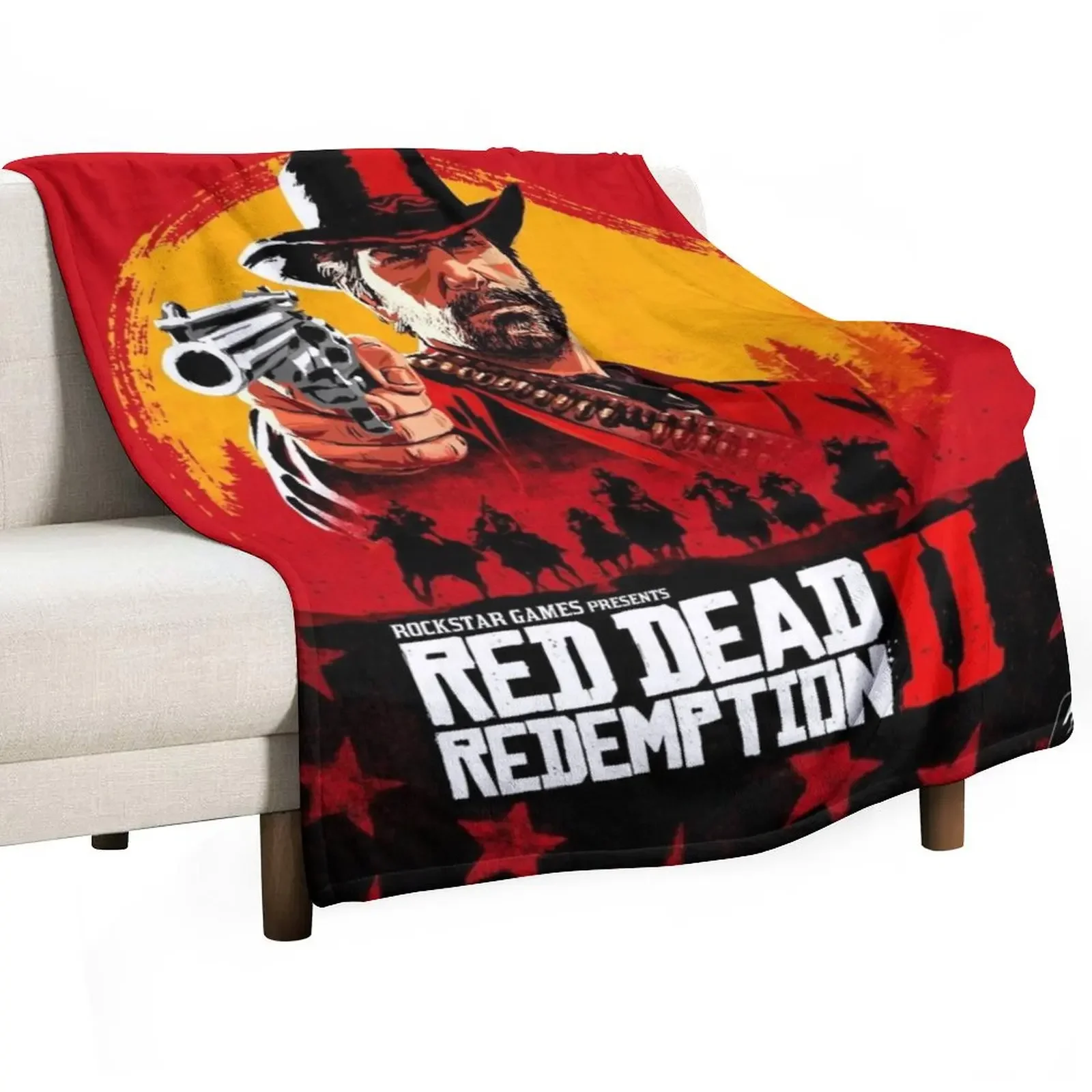 Red Dead Redemption 2 Throw Blanket Plaid Personalized Gift Blankets