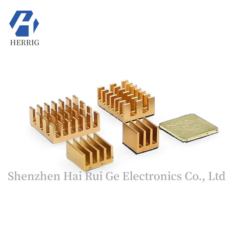 Raspberry Pi 3B/4B with adhesive copper-aluminum heat sink kit, chip cooling thermal conductive pads, 5 pieces set.