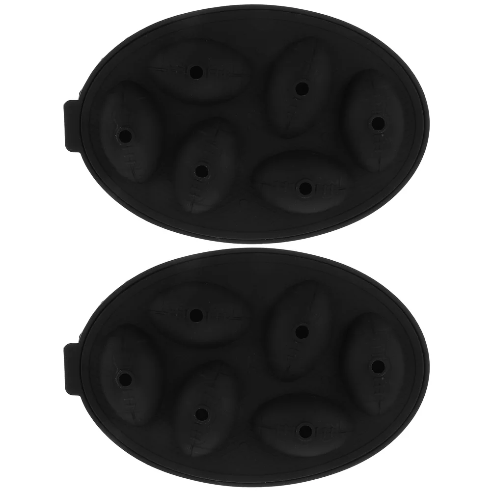 

2Pcs Rugby Shaped Ice Cube Mold Silicone Tray DIY Beverage Chiller for Cocktails Coffee Juices Home Kitchen Household Ice Mold