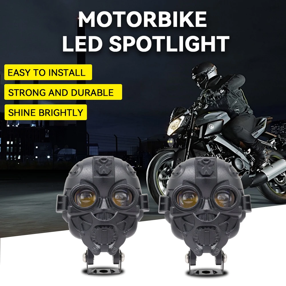 

Motorcycle LED Headlight Off Road LED Lights Spotlight Motor LED Headlamp White Yellow Auxiliary High Brightness Driving Lamp