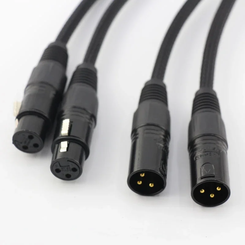 Pasangkan kabel interkoneksi keseimbangan audio konduktor tembaga A53 5N OCC dengan konektor colokan XLR audio HiFi XLR