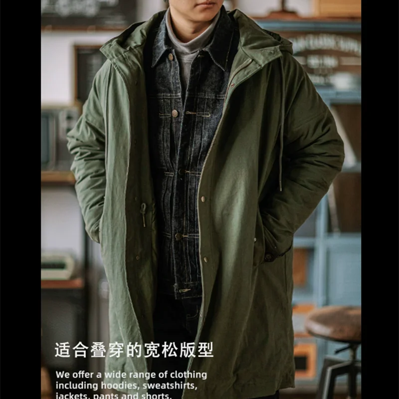 M51 Army Coat Military Green Fishtail Windbreaker Thickened Parka Mid Length Winter Stprmsuit Cotton Outdoor Riding Camp Jacket