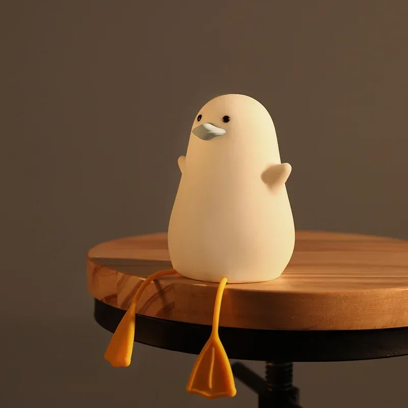 LED Soft Light Timed Seagull Fun Night Light Bedside Companion Sleep Photography Silicone Lamp Bedroom Baby Feeding Table Lamp