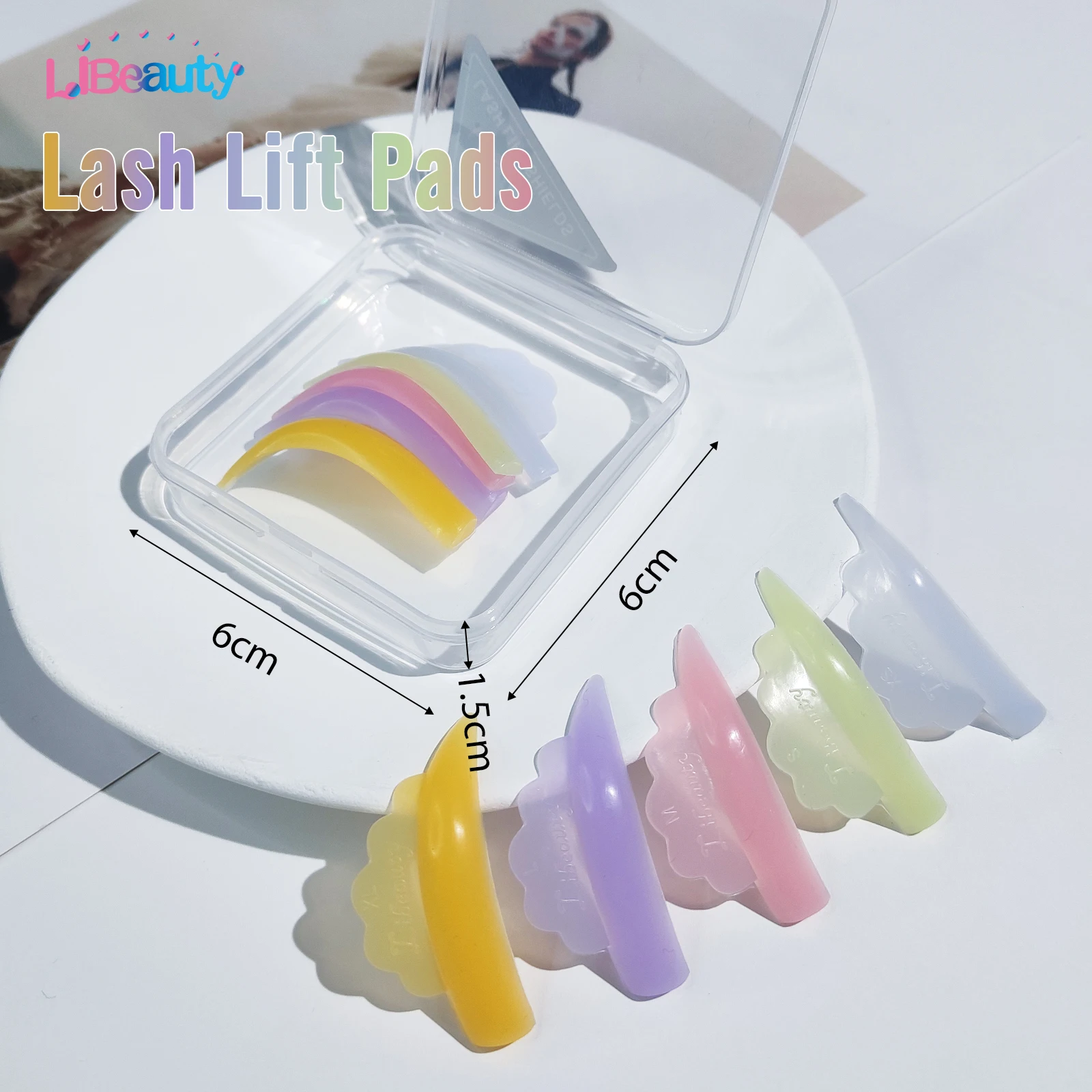 

Libeauty 5 Pairs Silicone Eyelash Perm Pads Sticky Lash Lift Shield Lifting 3D Eyelash Curler Accessories Applicator Makeup Tool