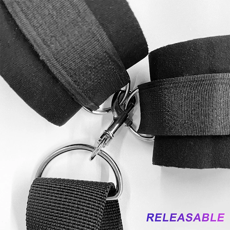New Bed Restraining Belt Black Body Bondage Adjustable Size Backhand Constraint Gag Handcuffs Set 18+ Couple Sex Toys For Night - Image 3