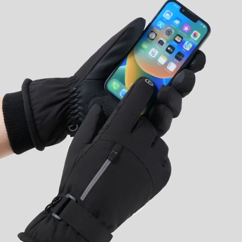 冬スキーグローブ男性女性サイクリングノンスリップタッチスクリーン防水スノーボードアクセサリー肥厚手首延長グローブ
