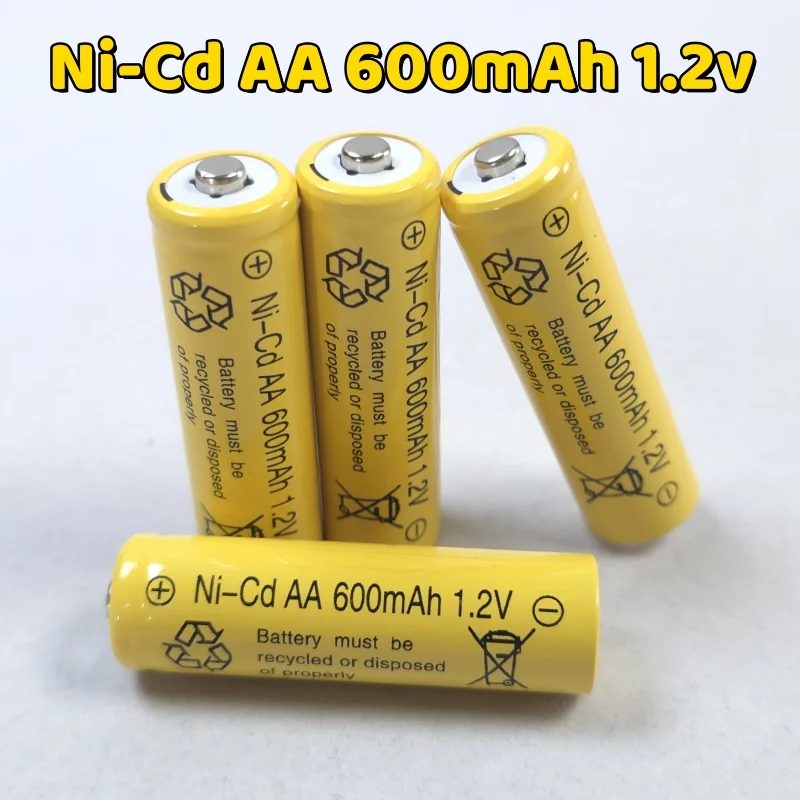 600mAh 1.2V AA NiCd Rechargeable Battery Stable Power Nickel Cadmium Battery for Office Electronic Tools Replacement Use
