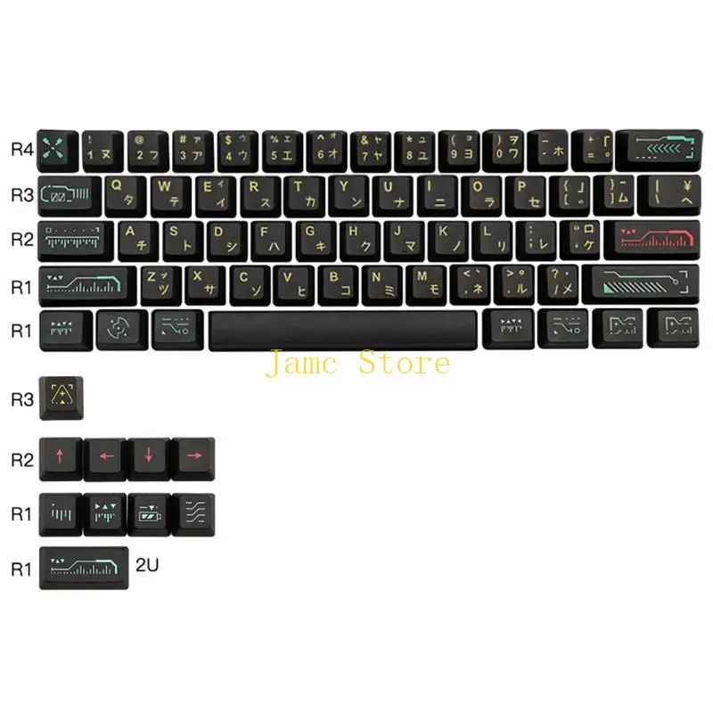 LX0B OEM Profile Keycaps PBT Dye Sublimation Set for Mechanical Gaming Keyboard